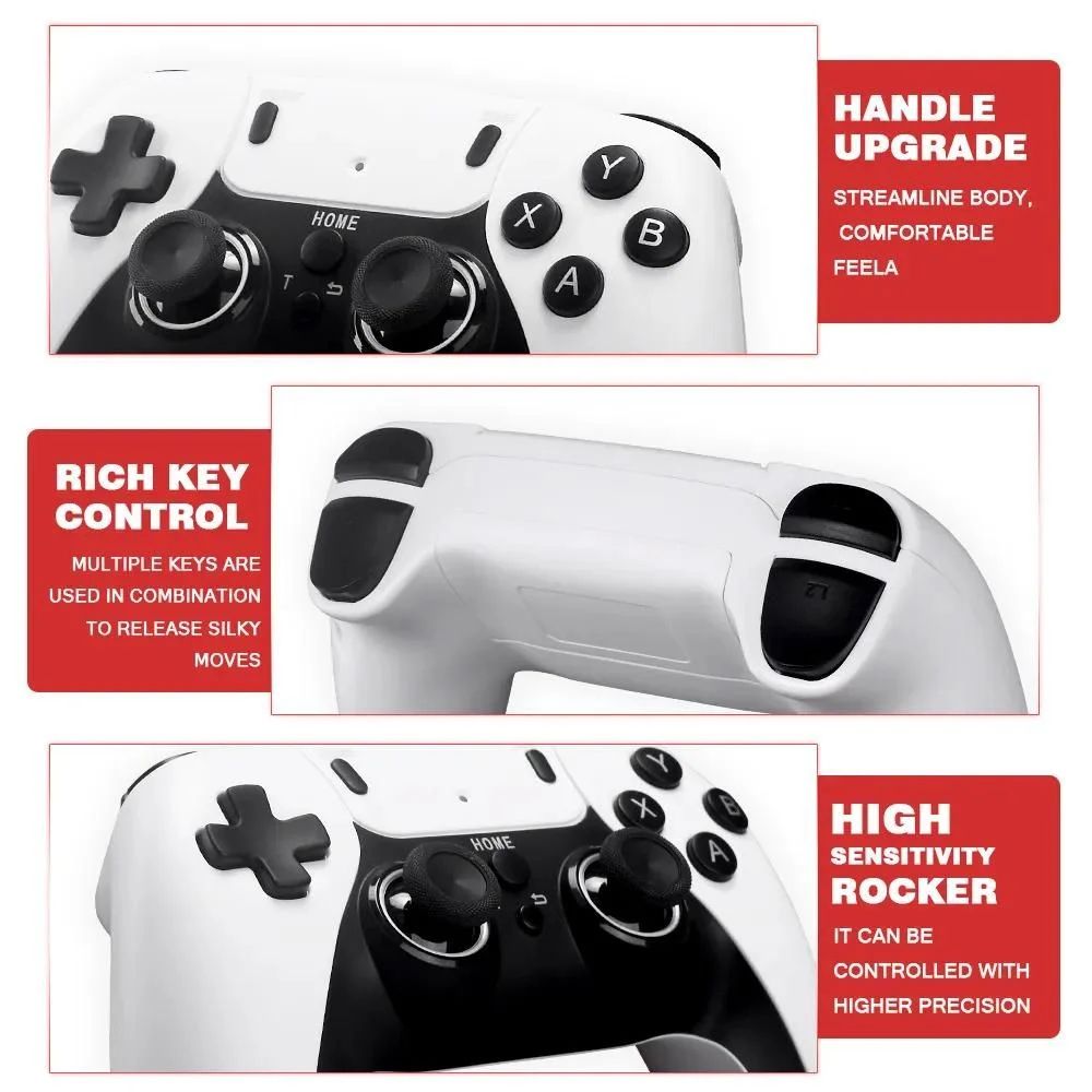 Advance AD-222 wireless game player system featuring an HDMI video game stick and a 2.4G wireless gamepad, designed for plug-and-play gaming on compatible displays. www.usmile.com